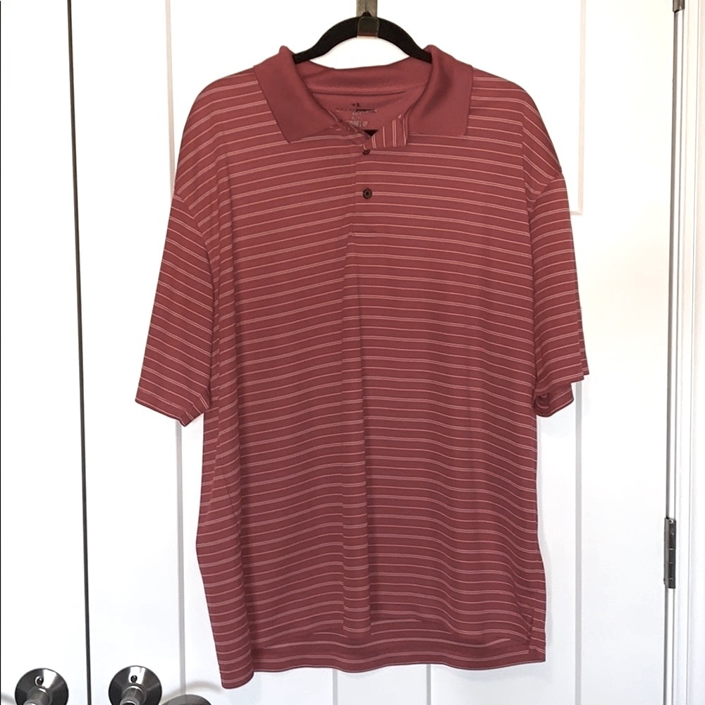 Red & White Striped Polo